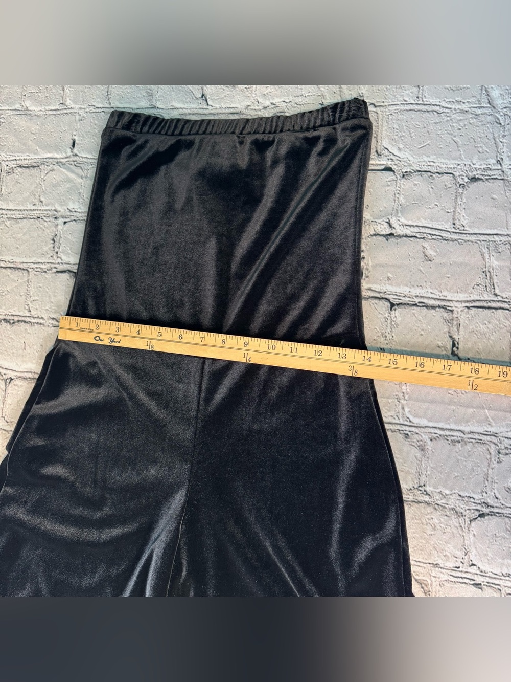 Eliza J Black Velvet Strapless Wide-Leg Cropped Leg Jumpsuit Evening Size Small - Picture 6 of 12